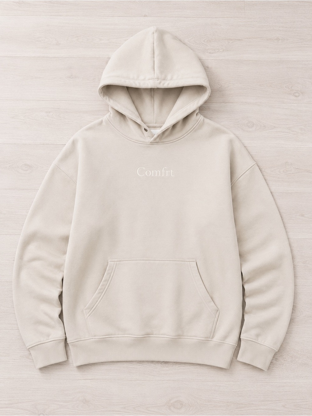 Comfrt Signature Hoodie XL Oatmeal Cream Oversized Heavyweight Sweatshirt
